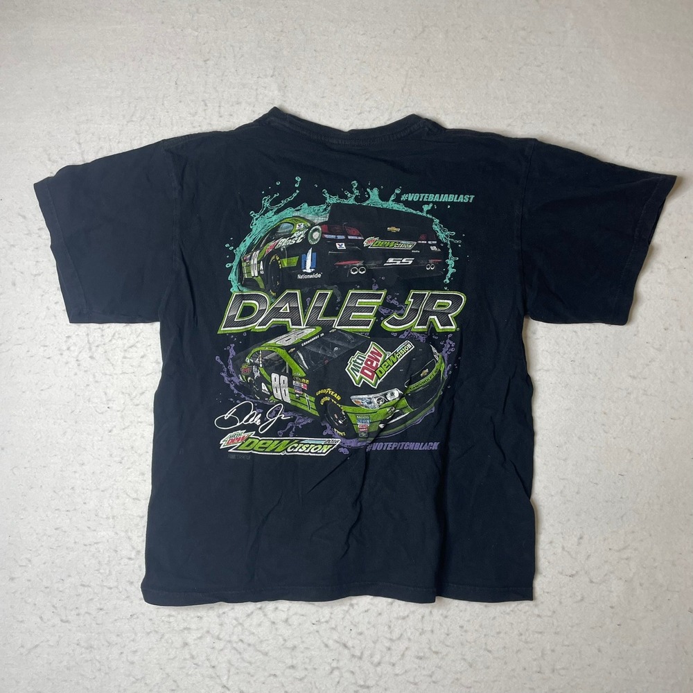 Dale Jr 88 Mountain Dew‎ NASCAR Racing T Shirt Mens Medium Black Hendrick